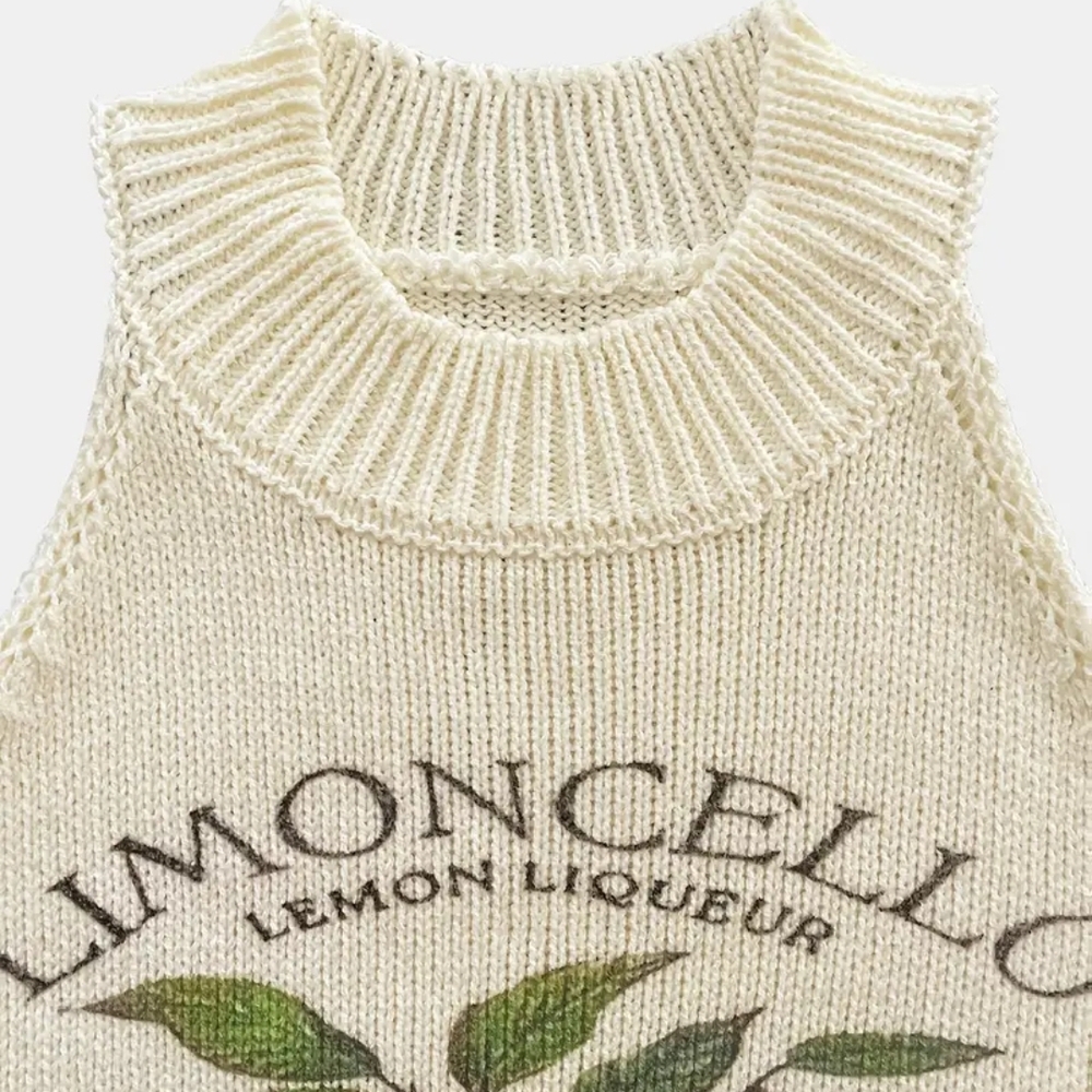 NEW! Limited Edition! Limoncello Graphic Knit Tank Top - Picture 3 of 6